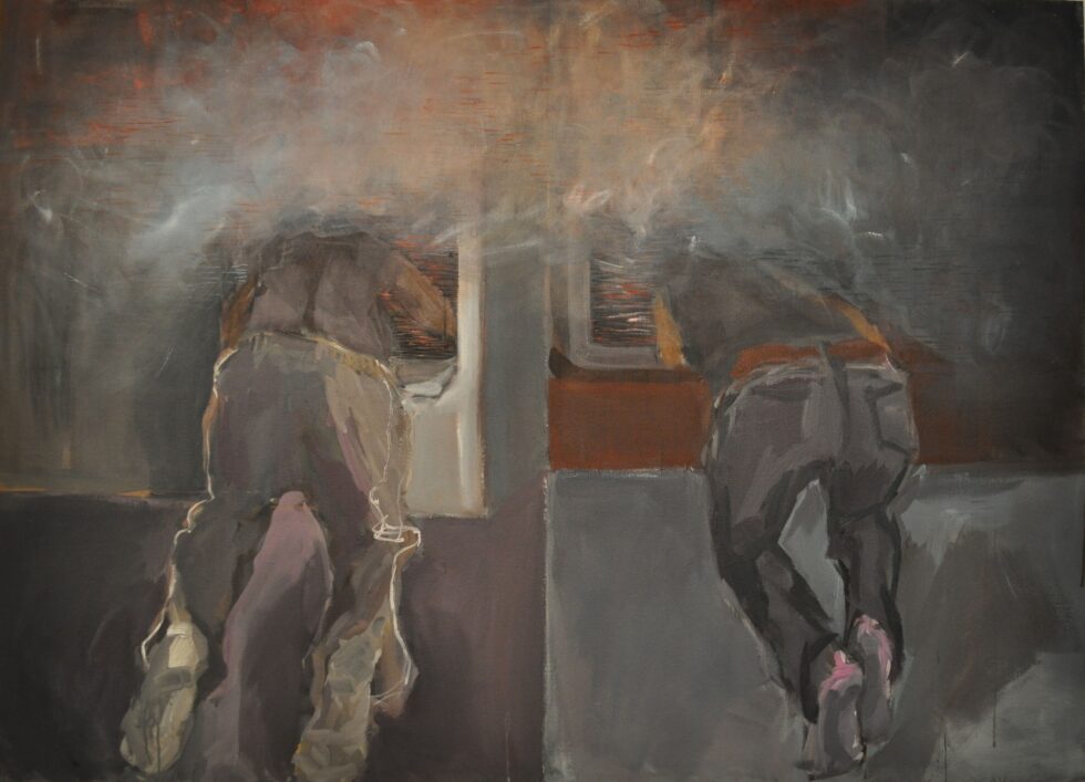 Lena Martincová-Červencová - Druhá identita: (Po)choutky sebevraha, akryl na plátně, 200 x 145 cm, 2012